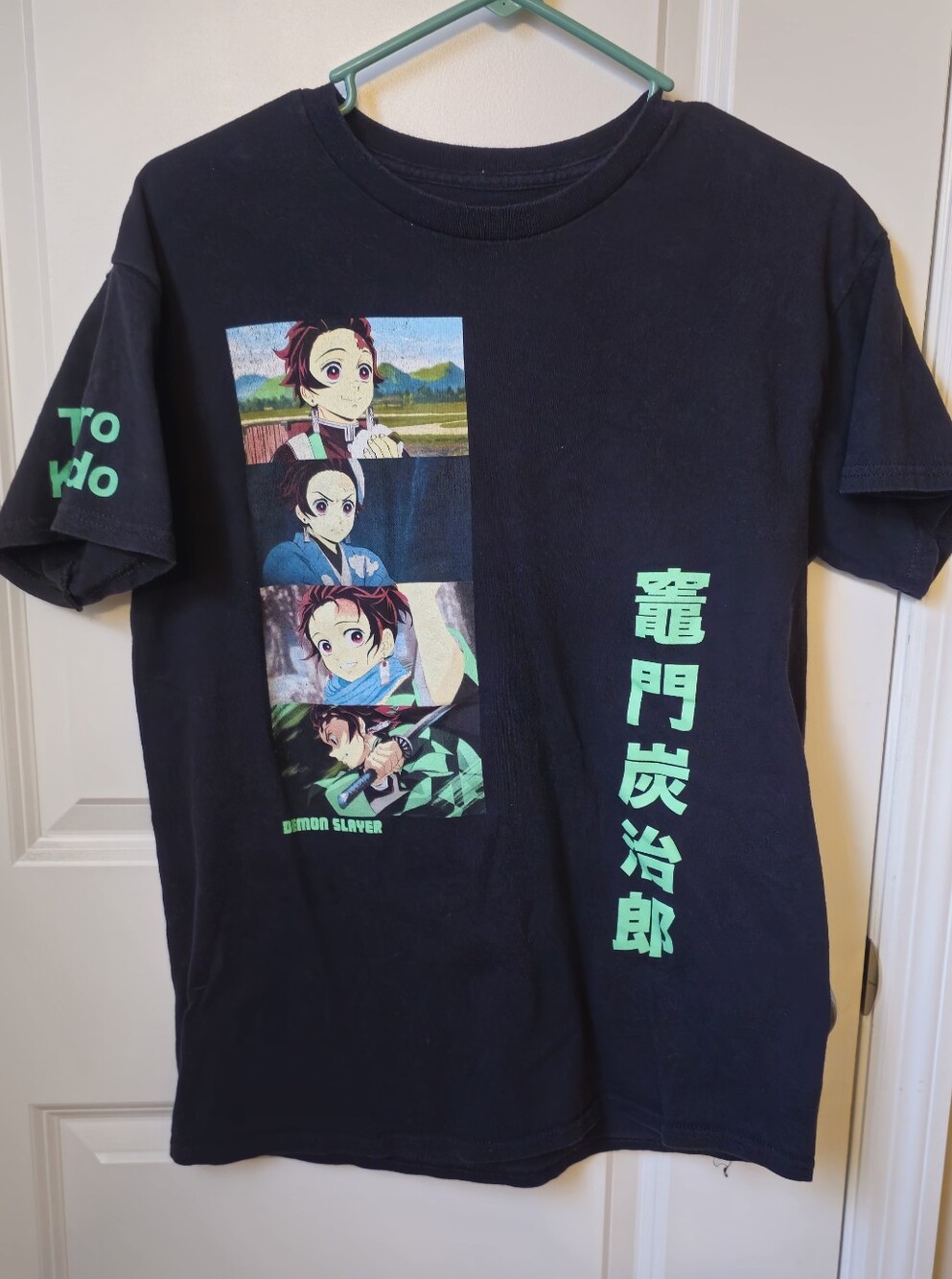 Black Demon Slayer Graphic Tee for Kids